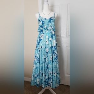 Blue Floral Maxi Dress
